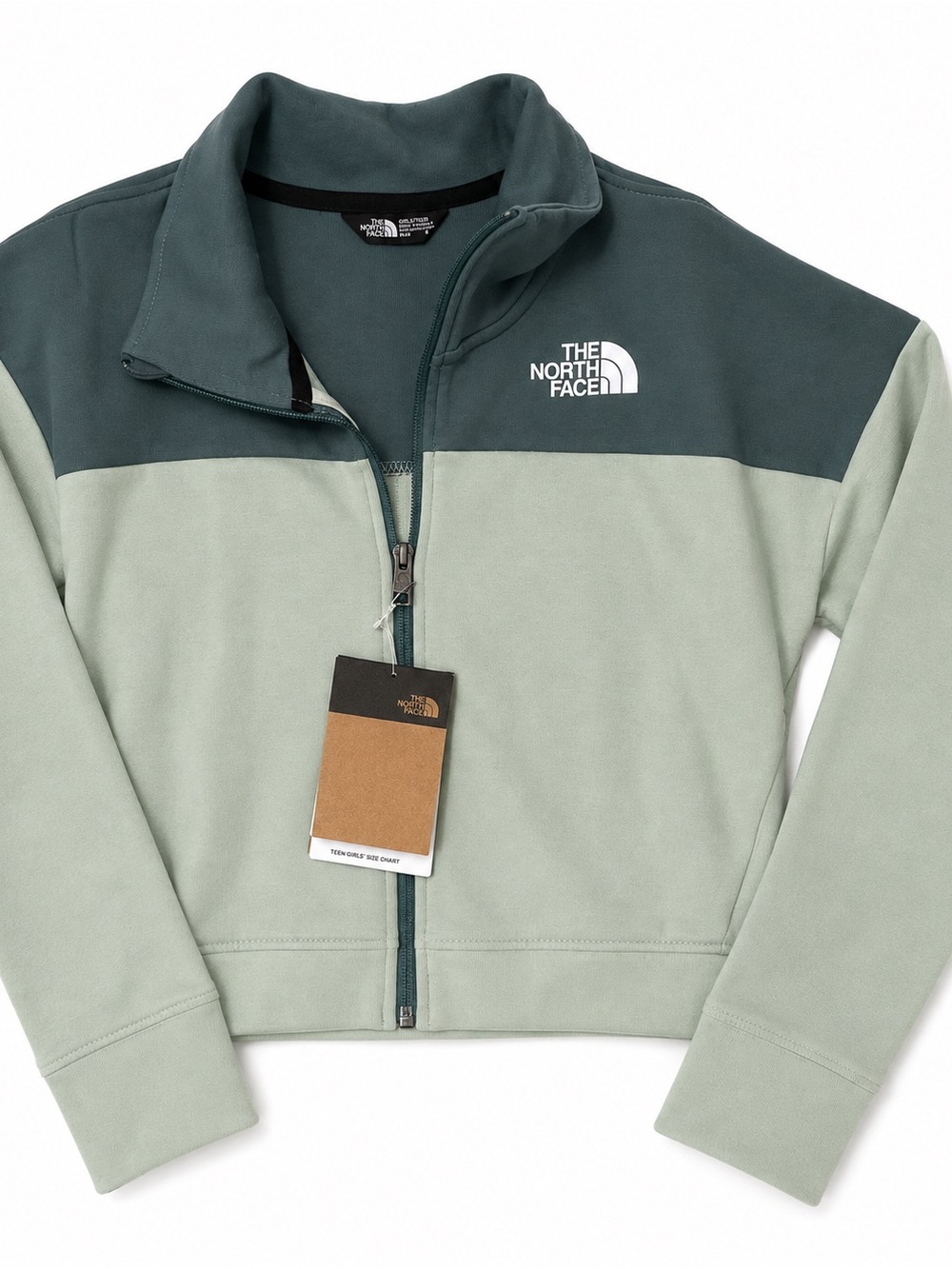 The North Face Men's Two-Tone Green Fleece Quarter-Zip Jacket
